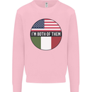 USA and Italian Heritage Italy American Flag Kids Sweatshirt Jumper Light Pink