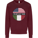 USA and Italian Heritage Italy American Flag Kids Sweatshirt Jumper Maroon