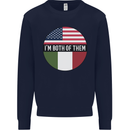 USA and Italian Heritage Italy American Flag Kids Sweatshirt Jumper Navy Blue