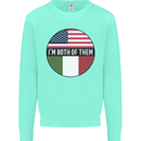 USA and Italian Heritage Italy American Flag Kids Sweatshirt Jumper Peppermint