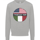 USA and Italian Heritage Italy American Flag Kids Sweatshirt Jumper Sports Grey