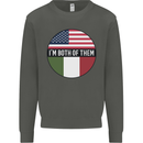 USA and Italian Heritage Italy American Flag Kids Sweatshirt Jumper Storm Grey