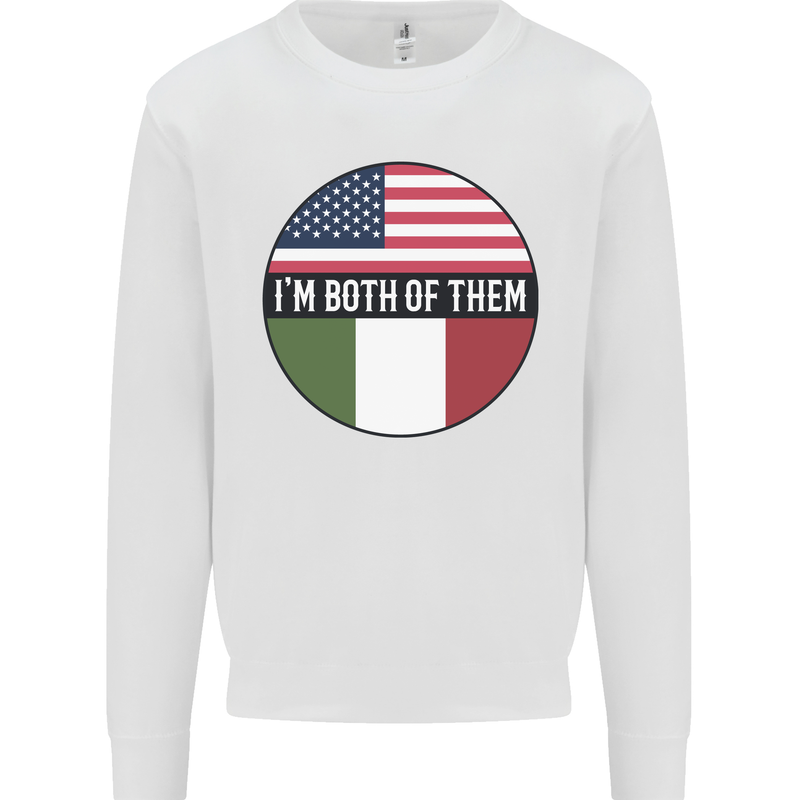USA and Italian Heritage Italy American Flag Kids Sweatshirt Jumper White