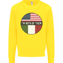 USA and Italian Heritage Italy American Flag Kids Sweatshirt Jumper Yellow
