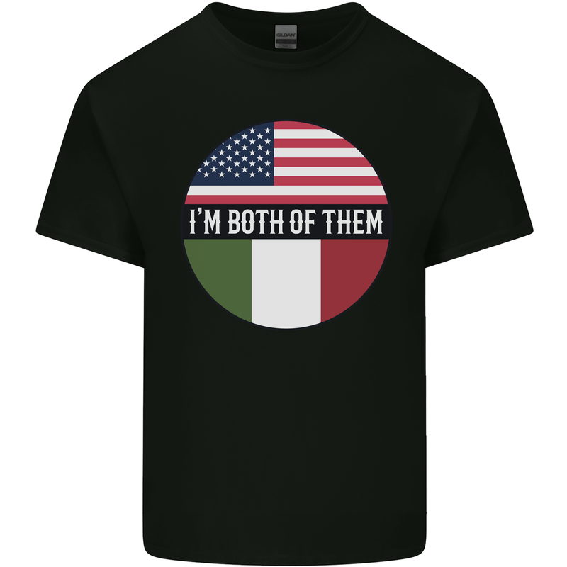 USA and Italian Heritage Italy American Flag Kids T-Shirt Childrens Black
