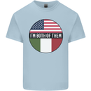 USA and Italian Heritage Italy American Flag Kids T-Shirt Childrens Light Blue