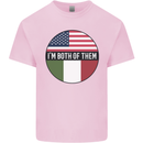 USA and Italian Heritage Italy American Flag Kids T-Shirt Childrens Light Pink