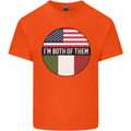 USA and Italian Heritage Italy American Flag Kids T-Shirt Childrens Orange