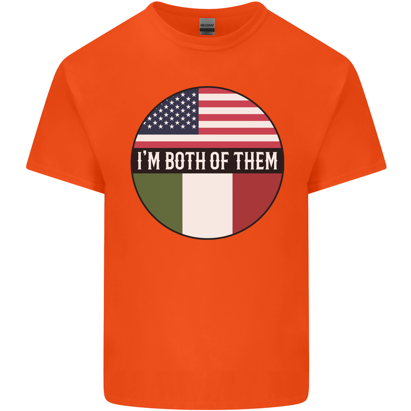 USA and Italian Heritage Italy American Flag Kids T-Shirt Childrens Orange