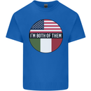 USA and Italian Heritage Italy American Flag Kids T-Shirt Childrens Royal Blue