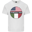 USA and Italian Heritage Italy American Flag Kids T-Shirt Childrens White