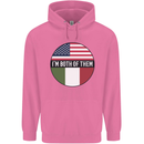 USA and Italian Heritage Italy American Flag Mens 80% Cotton Hoodie Azelea