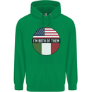 USA and Italian Heritage Italy American Flag Mens 80% Cotton Hoodie Irish Green