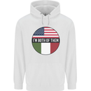 USA and Italian Heritage Italy American Flag Mens 80% Cotton Hoodie White