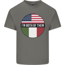USA and Italian Heritage Italy American Flag Mens Cotton T-Shirt Tee Top Charcoal