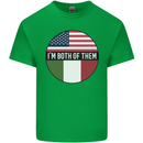 USA and Italian Heritage Italy American Flag Mens Cotton T-Shirt Tee Top Irish Green