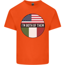 USA and Italian Heritage Italy American Flag Mens Cotton T-Shirt Tee Top Orange
