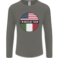 USA and Italian Heritage Italy American Flag Mens Long Sleeve T-Shirt Charcoal