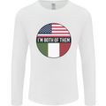 USA and Italian Heritage Italy American Flag Mens Long Sleeve T-Shirt White