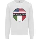 USA and Italian Heritage Italy American Flag Mens Sweatshirt Jumper White