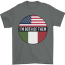 USA and Italian Heritage Italy American Flag Mens T-Shirt 100% Cotton Charcoal