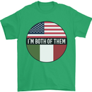 USA and Italian Heritage Italy American Flag Mens T-Shirt 100% Cotton Irish Green