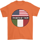 USA and Italian Heritage Italy American Flag Mens T-Shirt 100% Cotton Orange