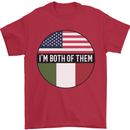 USA and Italian Heritage Italy American Flag Mens T-Shirt 100% Cotton Red
