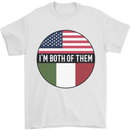 USA and Italian Heritage Italy American Flag Mens T-Shirt 100% Cotton White