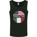 USA and Italian Heritage Italy American Flag Mens Vest Tank Top Black