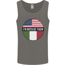 USA and Italian Heritage Italy American Flag Mens Vest Tank Top Charcoal