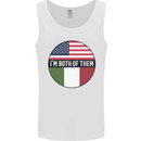 USA and Italian Heritage Italy American Flag Mens Vest Tank Top White
