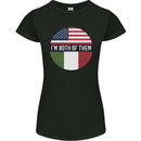 USA and Italian Heritage Italy American Flag Womens Petite Cut T-Shirt Black