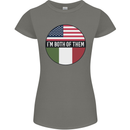 USA and Italian Heritage Italy American Flag Womens Petite Cut T-Shirt Charcoal