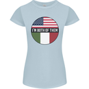 USA and Italian Heritage Italy American Flag Womens Petite Cut T-Shirt Light Blue