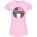 USA and Italian Heritage Italy American Flag Womens Petite Cut T-Shirt Light Pink