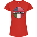 USA and Italian Heritage Italy American Flag Womens Petite Cut T-Shirt Red
