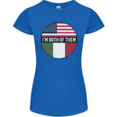 USA and Italian Heritage Italy American Flag Womens Petite Cut T-Shirt Royal Blue