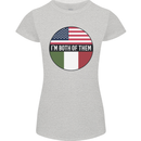 USA and Italian Heritage Italy American Flag Womens Petite Cut T-Shirt Sports Grey