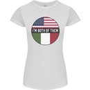 USA and Italian Heritage Italy American Flag Womens Petite Cut T-Shirt White