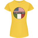USA and Italian Heritage Italy American Flag Womens Petite Cut T-Shirt Yellow