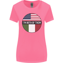 USA and Italian Heritage Italy American Flag Womens Wider Cut T-Shirt Azalea