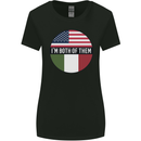 USA and Italian Heritage Italy American Flag Womens Wider Cut T-Shirt Black