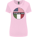 USA and Italian Heritage Italy American Flag Womens Wider Cut T-Shirt Light Pink