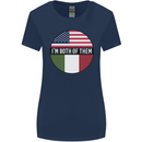 USA and Italian Heritage Italy American Flag Womens Wider Cut T-Shirt Navy Blue