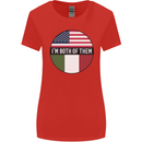 USA and Italian Heritage Italy American Flag Womens Wider Cut T-Shirt Red