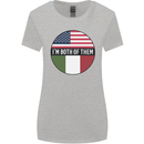 USA and Italian Heritage Italy American Flag Womens Wider Cut T-Shirt Sports Grey