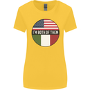USA and Italian Heritage Italy American Flag Womens Wider Cut T-Shirt Yellow