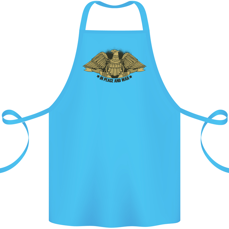 US Natural Resources in Peace & War USA Cotton Apron 100% Organic Turquoise