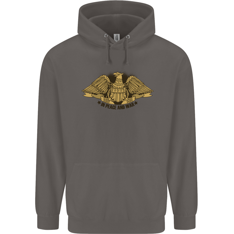 US Natural Resources in Peace & War USA Mens 80% Cotton Hoodie Charcoal